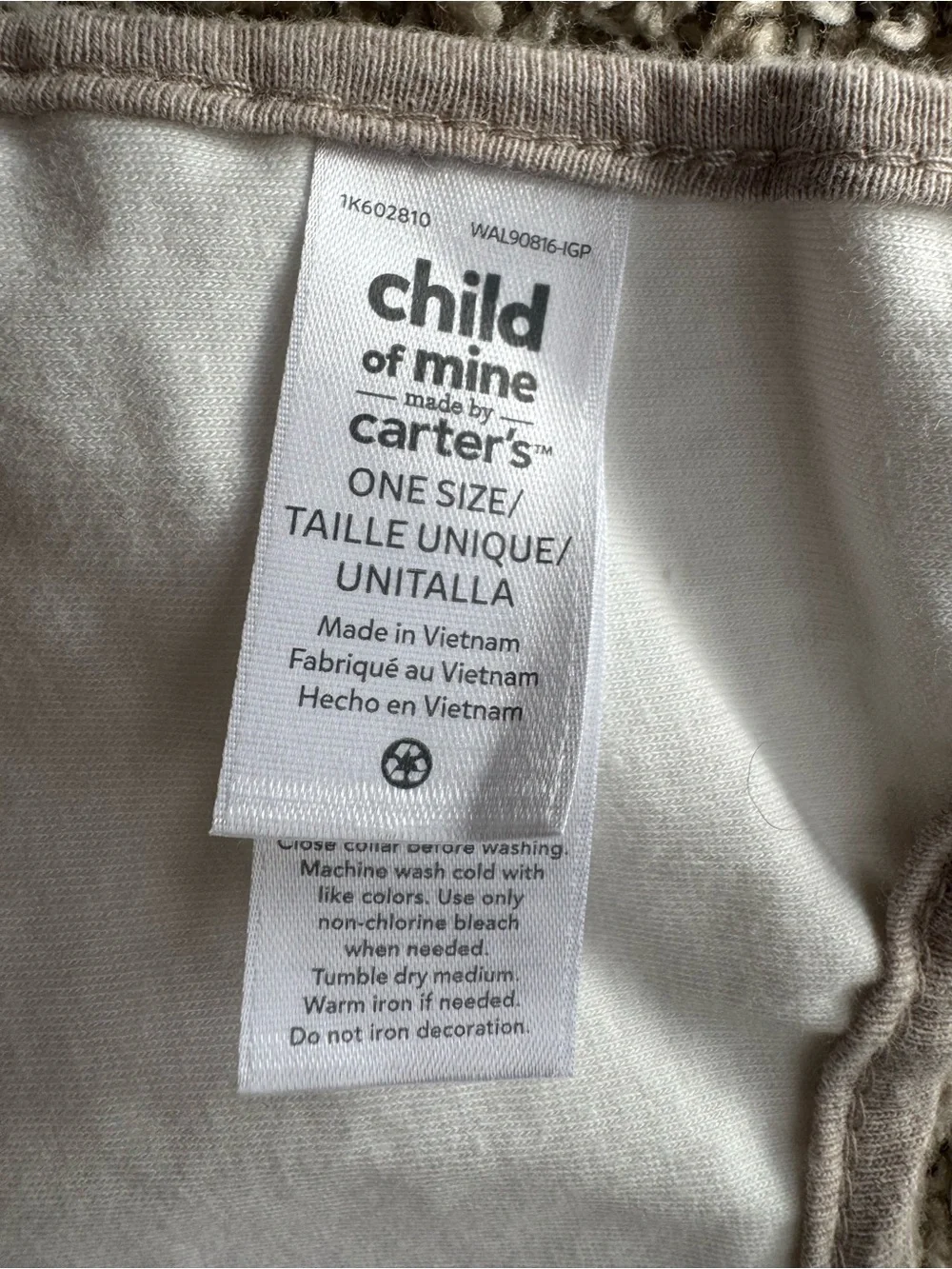 Carter’s Child of Mine Baby Bib Set Brown Neutral Puppy Daddy Mommy 3 Pack OS